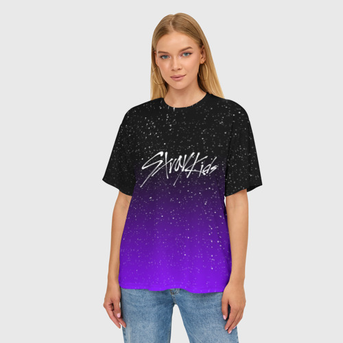 Женская футболка oversize 3D Stray kids, цвет 3D печать - фото 3