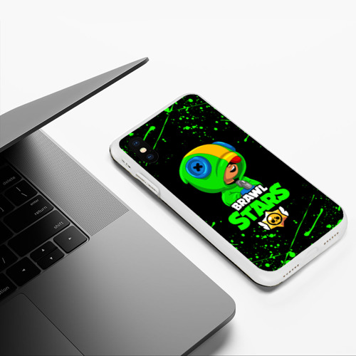 Чехол для iPhone XS Max матовый Brawl Stars Leon - фото 5