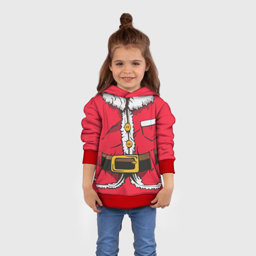 Детская толстовка 3D Санта Клаус наряд, цвет красный - фото 4