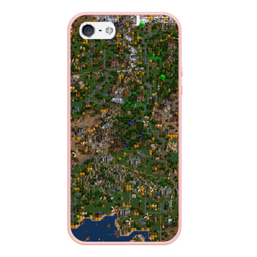 Чехол для iPhone 5/5S матовый Карта в Heroes 3, цвет светло-розовый