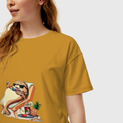 Женская футболка хлопок Oversize Отдыхай как тюлень - фото 2