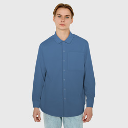 Мужская рубашка oversize 3D 19-4052 Classic Blue - фото 2