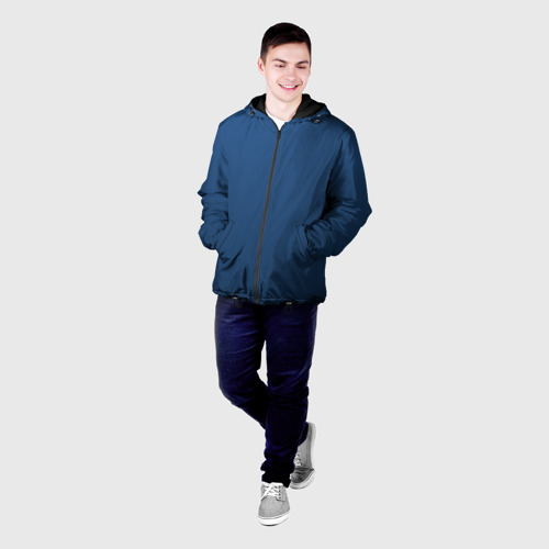Мужская куртка 3D с принтом 19-4052 Classic Blue, фото на моделе #1