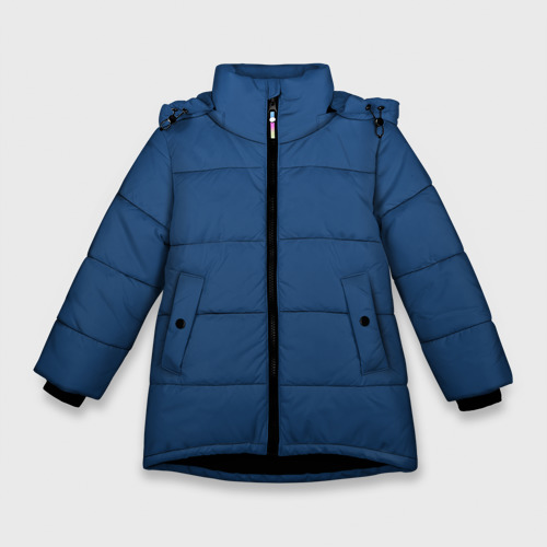 Зимняя куртка для девочек 3D 19-4052 Classic Blue, цвет черный