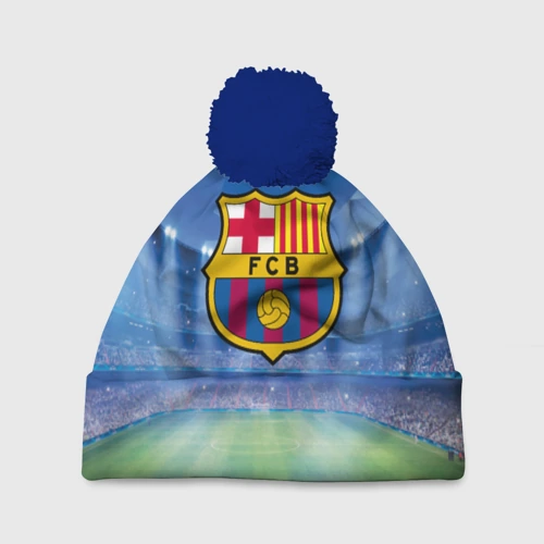 Шапка 3D c помпоном FC Barcelona