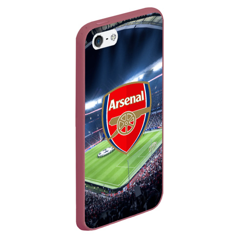 Чехол для iPhone 5/5S матовый FC Arsenal, цвет малиновый - фото 3