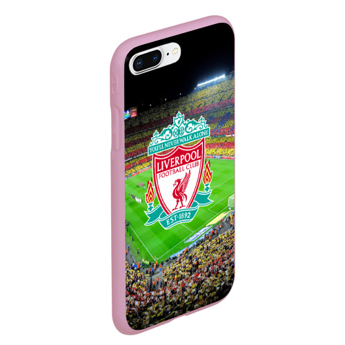 Чехол для iPhone 7Plus/8 Plus матовый FC Liverpool, цвет розовый - фото 3