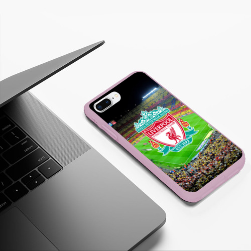 Чехол для iPhone 7Plus/8 Plus матовый FC Liverpool, цвет розовый - фото 5
