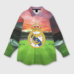 Женская рубашка oversize 3D FC Real Madrid