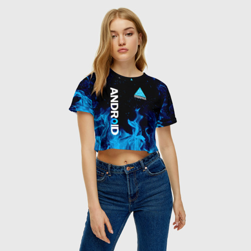 Женская футболка Crop-top 3D DETROIT BECOME HUMAN, цвет 3D печать - фото 4