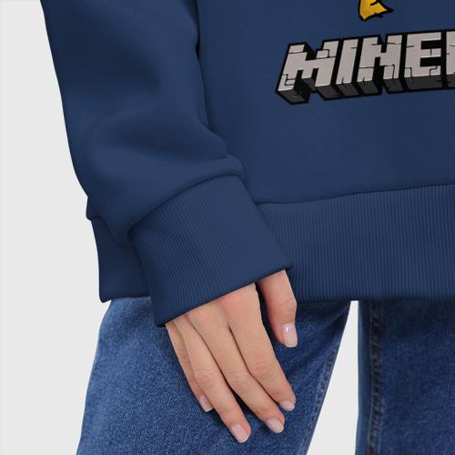 Женское худи Oversize хлопок Minecraft, цвет темно-синий - фото 8