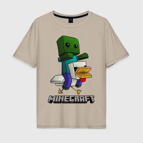 Мужская футболка хлопок Oversize с принтом Minecraft, вид спереди #2
