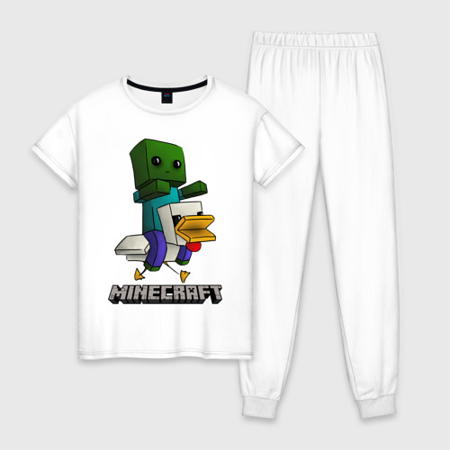 Женская пижама хлопок с принтом Minecraft, вид спереди #2