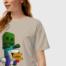 Женская футболка хлопок Oversize Minecraft - фото 2