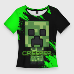 Женская футболка 3D Slim Minecraft Creeper