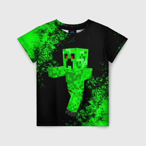 Детская футболка с принтом Minecraft, вид спереди №1
