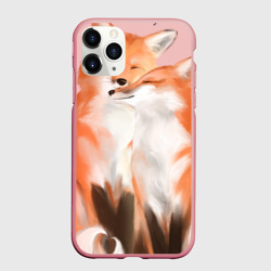 Чехол для iPhone 11 Pro Max матовый Я тебя фыр-фыр - лисы влюбленные