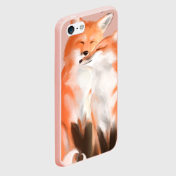 Чехол для iPhone 5/5S матовый Я тебя фыр-фыр - лисы влюбленные - фото 2