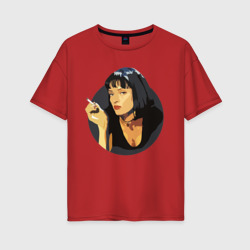 Женская футболка хлопок Oversize Mia Pulp Fiction