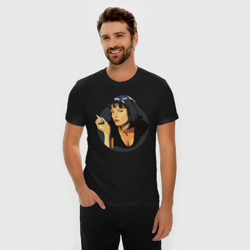 Мужская футболка хлопок Slim Mia Pulp Fiction, цвет черный - фото 3