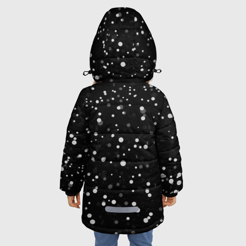 Зимняя куртка для девочек 3D с принтом Лисёнок новогодний, вид сзади #2