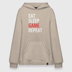 Худи SuperOversize хлопок Eat sleep game repeat