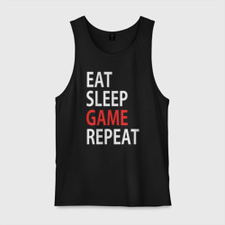 Мужская майка хлопок Eat sleep game repeat