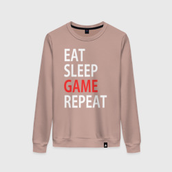 Женский свитшот хлопок Eat sleep game repeat