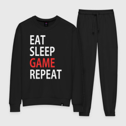 Женский костюм хлопок Eat sleep game repeat