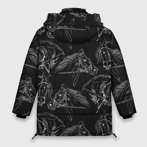Женская зимняя куртка Oversize Кони, цвет черный - фото 2