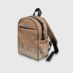 Рюкзак с принтом Всадники для ребенка, вид на модели спереди №3. Цвет основы: белый