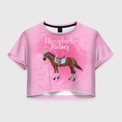 Женская футболка Crop-top 3D Horseback Rading