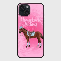 Чехол силиконовый для Apple iPhone 15 матовый Horseback Rading