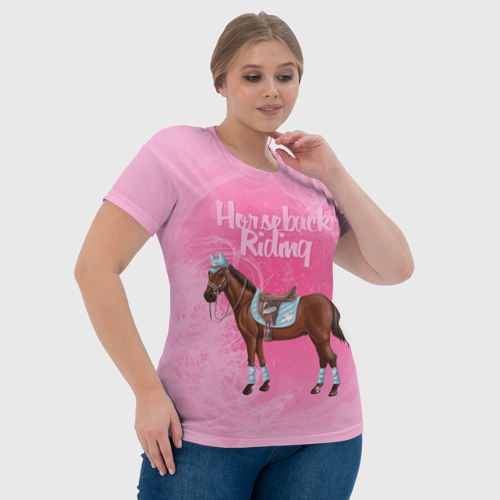 Женская футболка 3D Horseback Rading, цвет 3D печать - фото 6