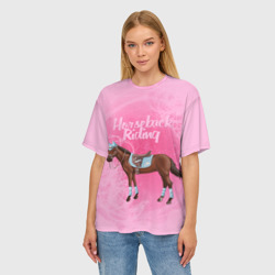 Женская футболка oversize 3D Horseback Rading - фото 2