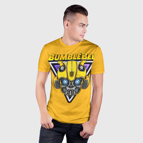 Мужская футболка 3D Slim Трансформеры Bumblebee, цвет 3D печать - фото 3