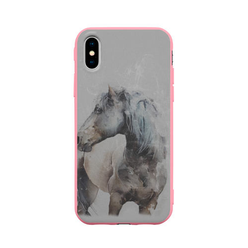 Чехол для iPhone X матовый Лошадь