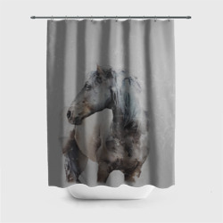 Штора 3D для ванной Лошадь