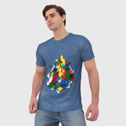 Мужская футболка 3D Кубик Рубика - фото 2