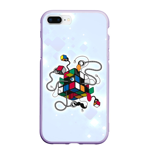 Чехол для iPhone 7Plus/8 Plus матовый Кубик Рубика, цвет светло-сиреневый