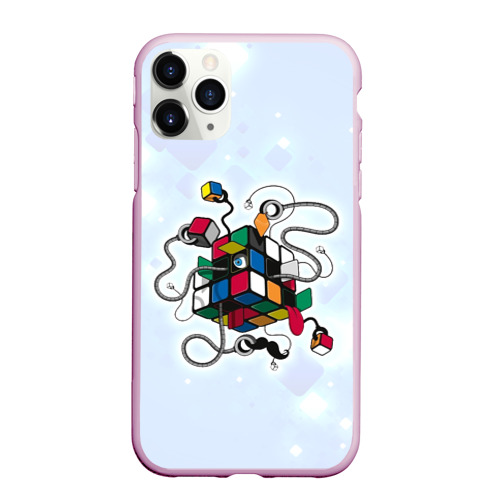 Чехол для iPhone 11 Pro матовый Кубик Рубика, цвет розовый
