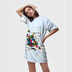 Платье-футболка 3D Кубик Рубика - фото 2