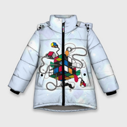 Зимняя куртка для девочек 3D Кубик Рубика