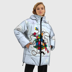Женская зимняя куртка Oversize Кубик Рубика - фото 2