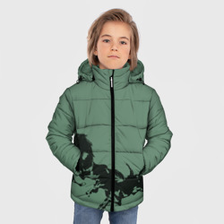 Зимняя куртка для мальчиков 3D Черные кони - фото 2