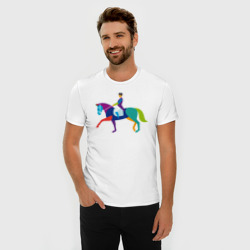 Мужская футболка хлопок Slim Всадник на коне - фото 2