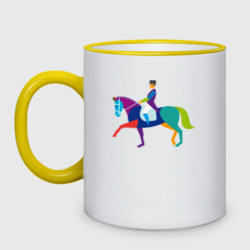 Кружка двухцветная Всадник на коне