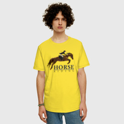 Мужская футболка хлопок Oversize Horse riding - фото 2