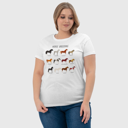 Женская футболка хлопок с принтом HORSE BREEDING, фото #4