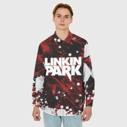 Мужская рубашка oversize 3D Linkin Park - фото 2